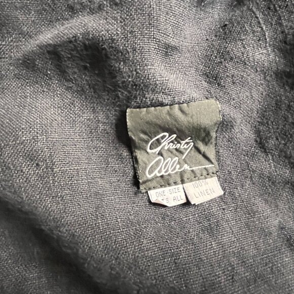 Vintage Oversized Black Pure Linen Double breasted Jacket/Blazer from 90s - Picture 8 of 9